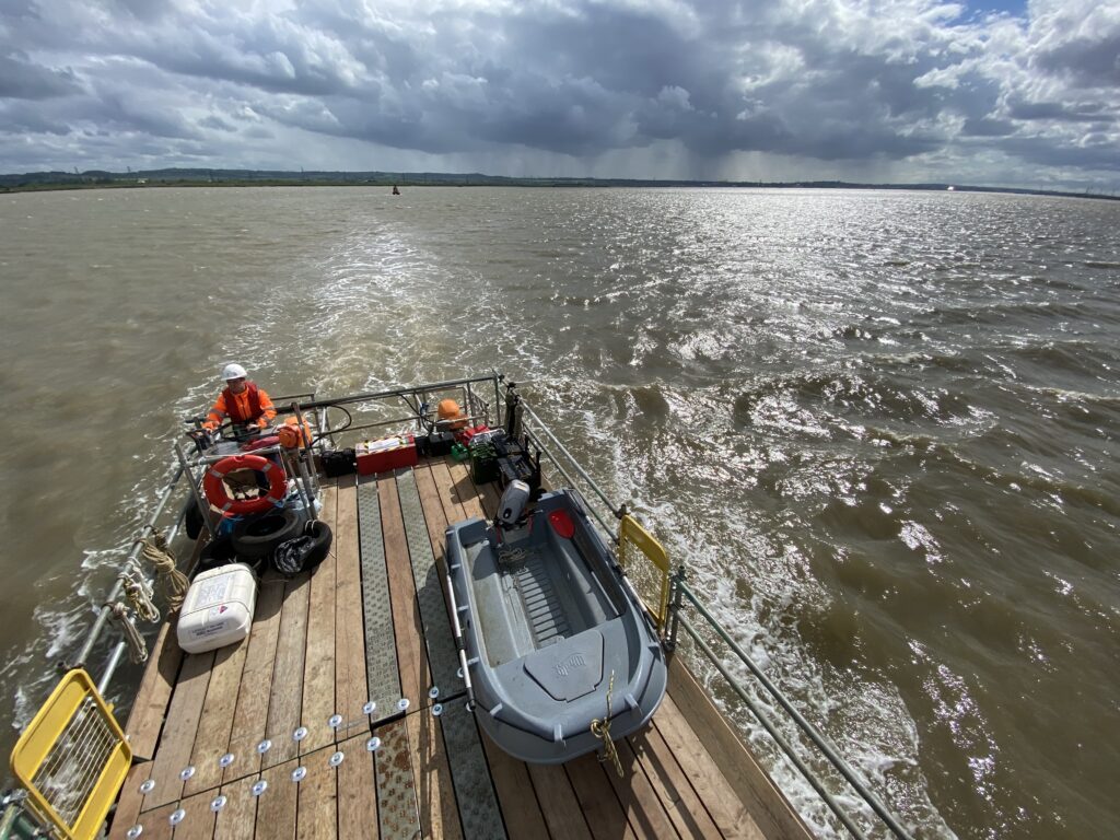 8x4 canvey island oikos underway whaly on deck life raft hero