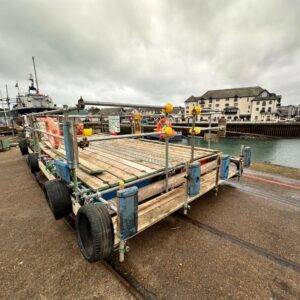 ScaffFloat with water level shelf on the dock at APCL A&P, Falmouth